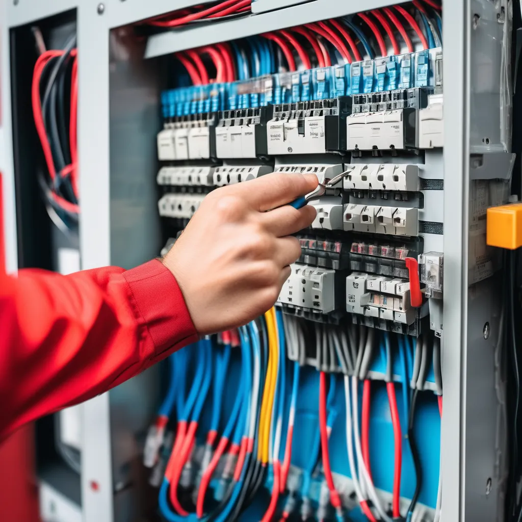 Électricien Paris Dépannages en train de travailler sur une installation ou dépannage du tableau électrique